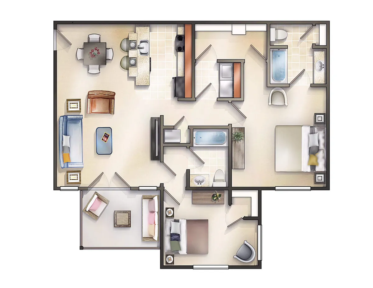 Floor plan The Franklin with Balcony