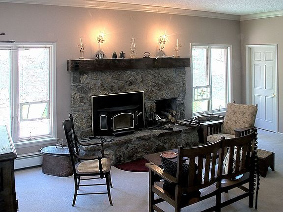 Cozy den with fireplace