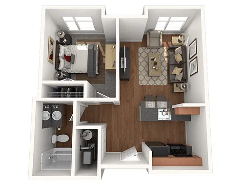 Floor plan 1 Bedroom 1 Bath