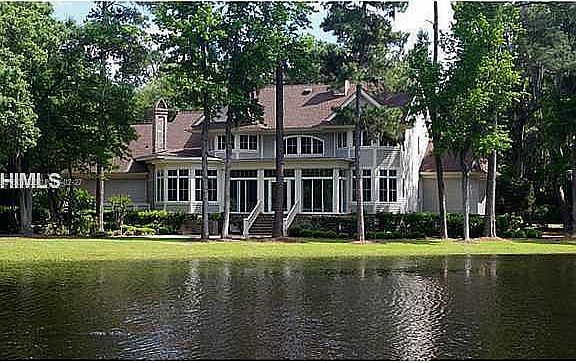 back of home on pond