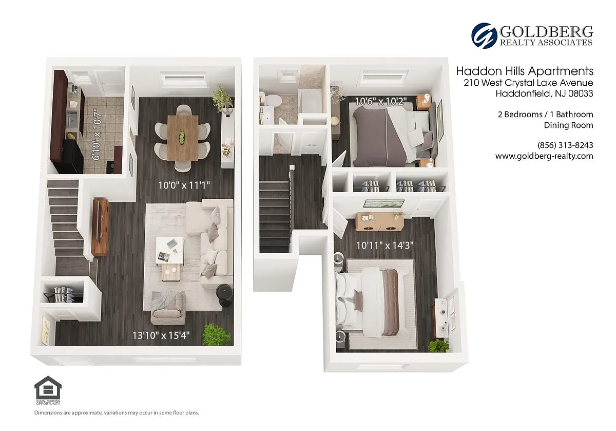 Floor plan Two Bedroom Duplex