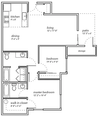 Floor plan Two Bedroom - 2