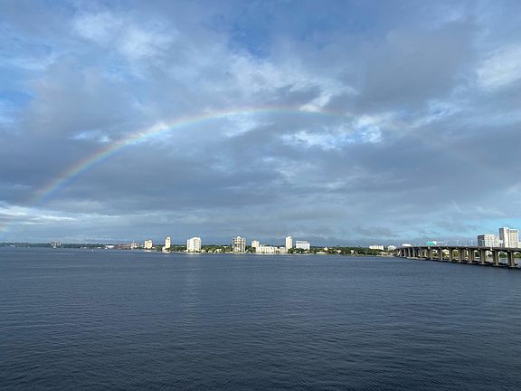 Spectacular rainbow view from condo using wide angle on Iphone.