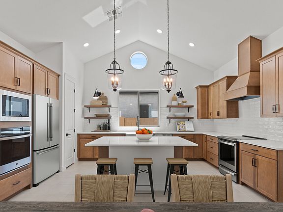 Kitchen with vaulted ceiling
