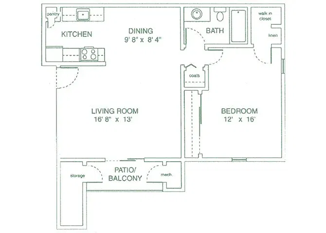 Floor plan 1 bdrm