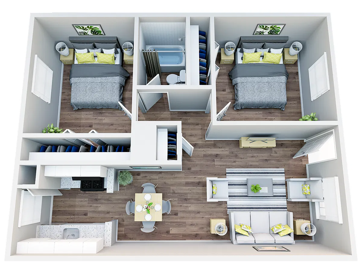 Floor plan 2X1 B1R