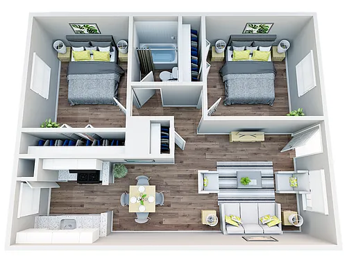 Floor plan 2X1 B1R