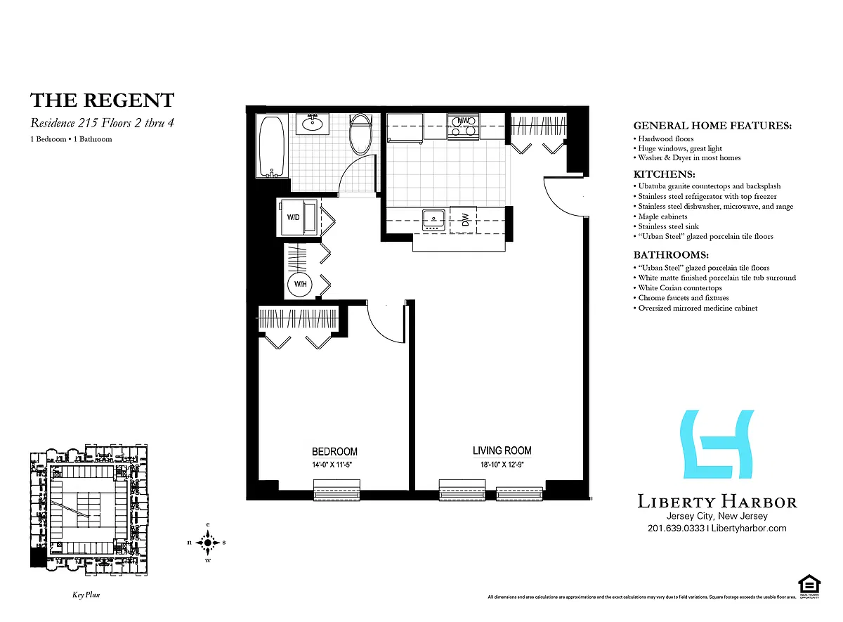Floor plan 30 REGENT-1 BEDROOM PLAN H