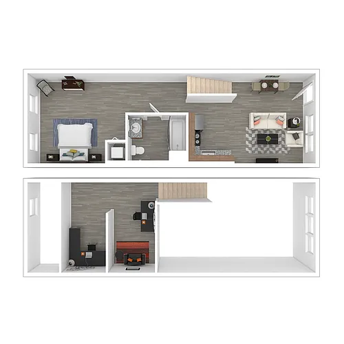 Floor plan One Bedroom Live-Work Loft
