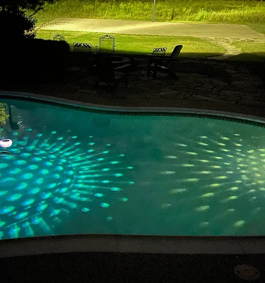 Lighted basketball court