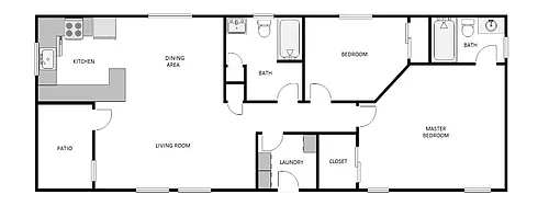 Floor plan 2 Bed / 2 Bath: Type K