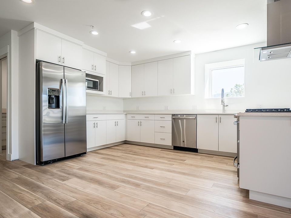 Spacious kitchen with stainless steel appliances