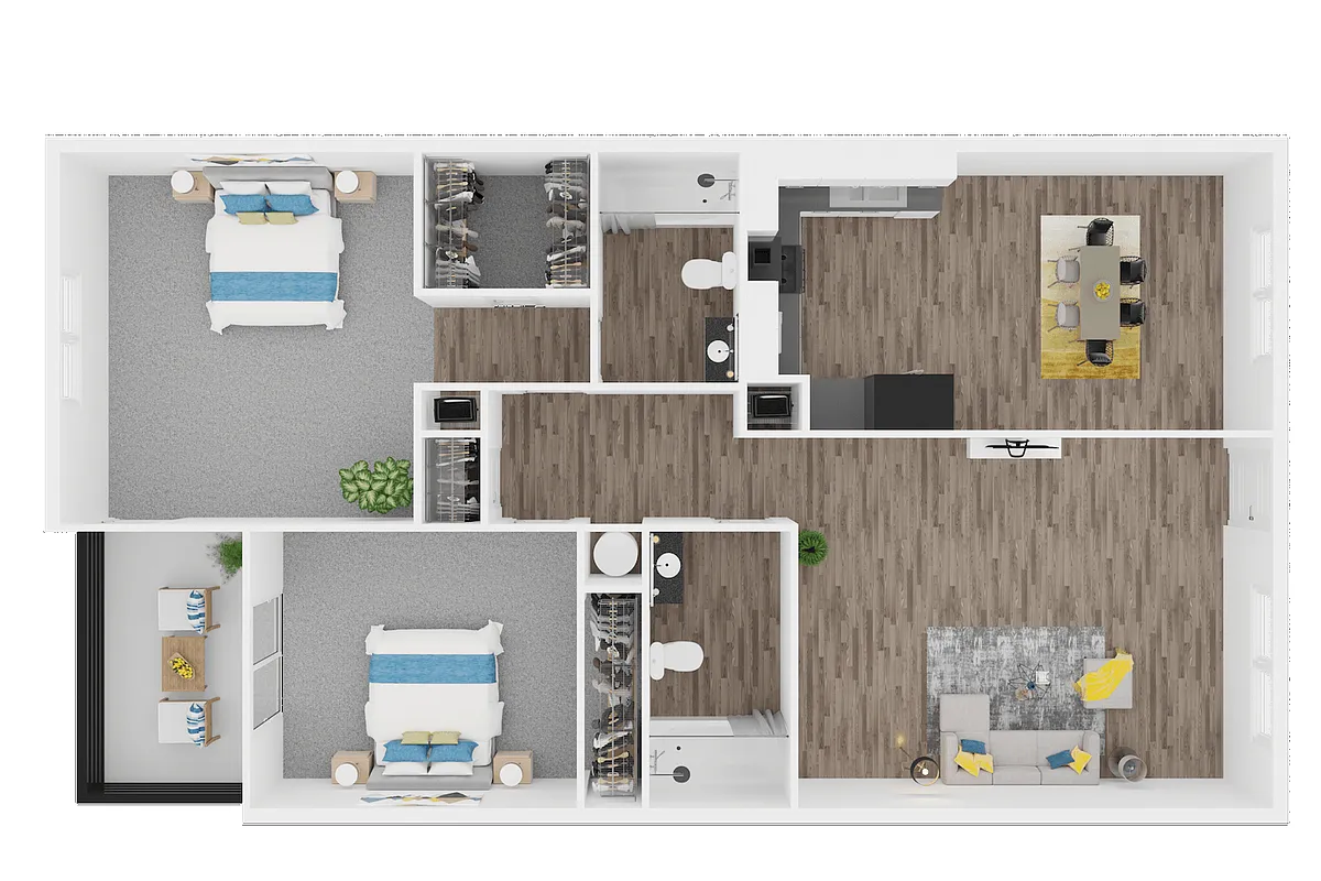 Floor plan Magnolia - 2 Bedroom