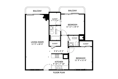 Floor plan 2BD 204