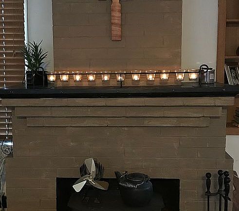 Wood stove in living room