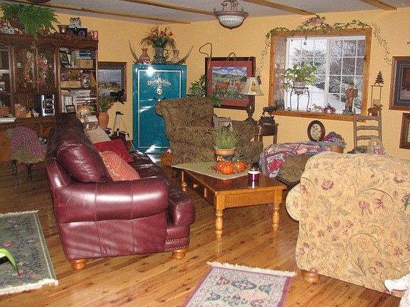 Family room with beautiful hardwood floors