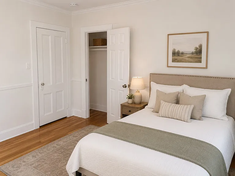 Virtually staged bedroom