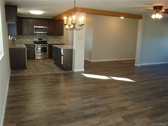 View of kitchen from dining rm.