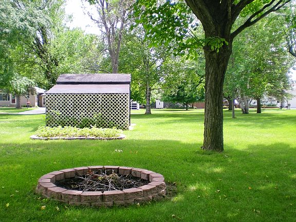 Firepit and strawberry patch