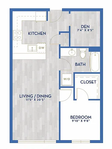 Floor plan C3 - One Bedroom