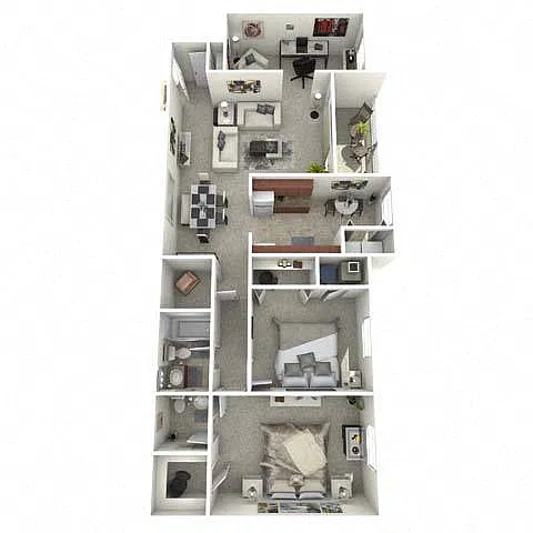 Floor plan Two Bedroom with Den