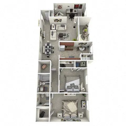 Floor plan Two Bedroom with Den