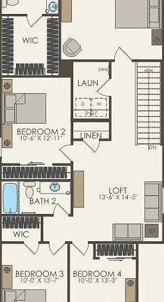 Second Floor 4 br 2.5 ba