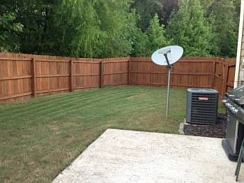 Fenced in backyard
