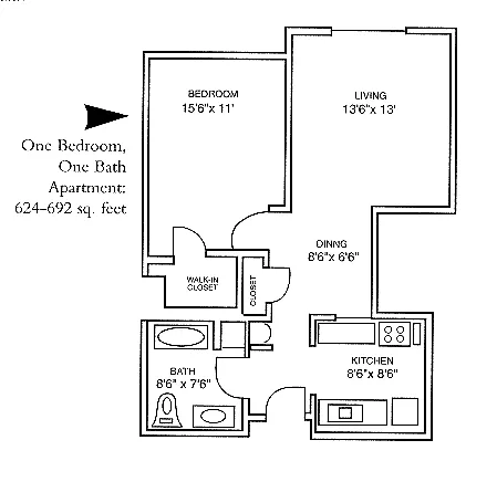 Floor plan One-Bedroom