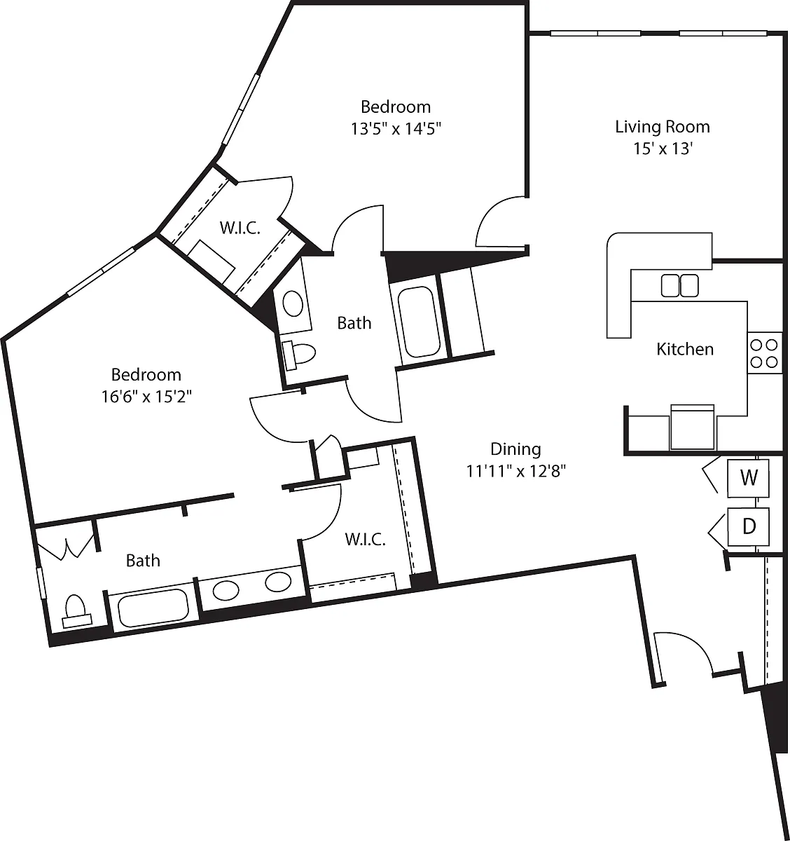 Floor plan Two Bedroom 1460