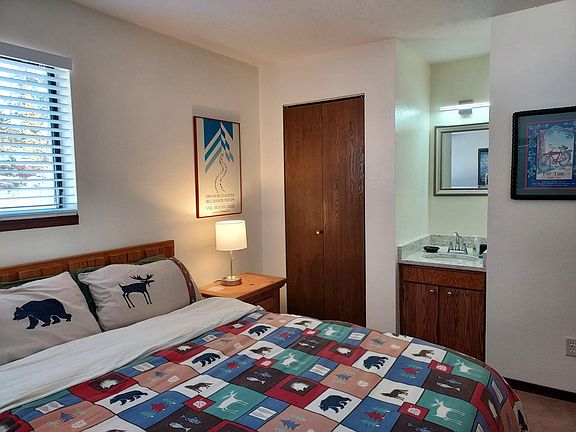 Master bedroom with half bath