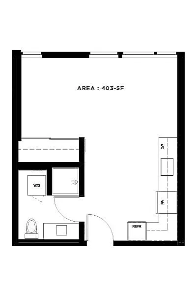 Floor plan Studio, 1 Bath - Apt A (Income Qualified)