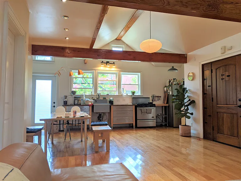 dining, kitchen, side door to parking area