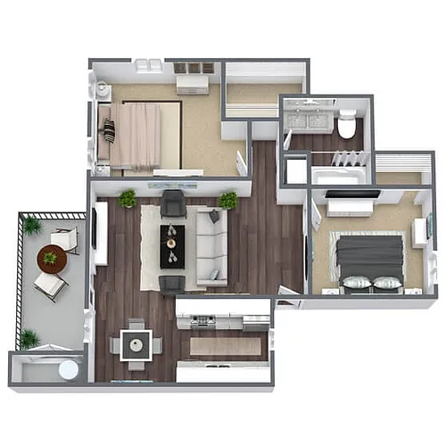 Floor plan B1: 2 Bed 1 Bath