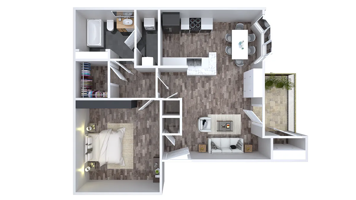 Floor plan 1 Bedroom 1 Bathroom