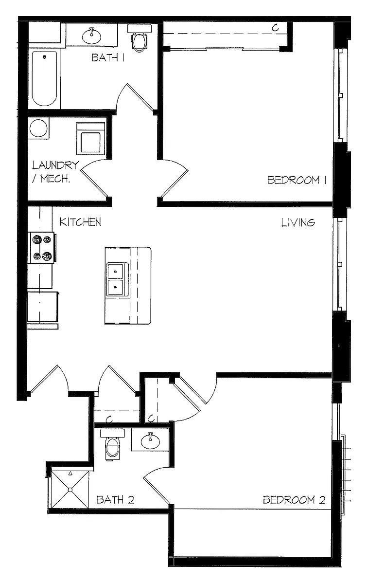 Floor plan 2a2t