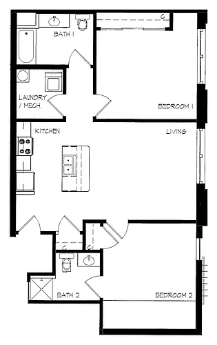 Floor plan 2a2t
