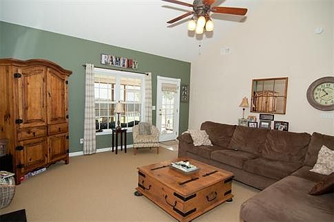 Main floor great room with vaulted ceiling