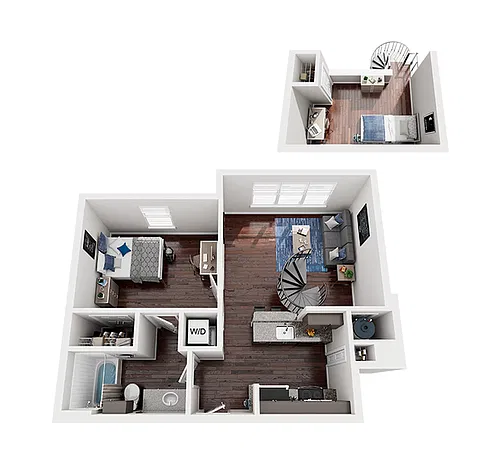 Floor plan 1 Bed x 1 Bath Loft