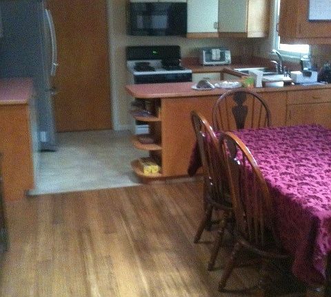 Dining room and kitchen