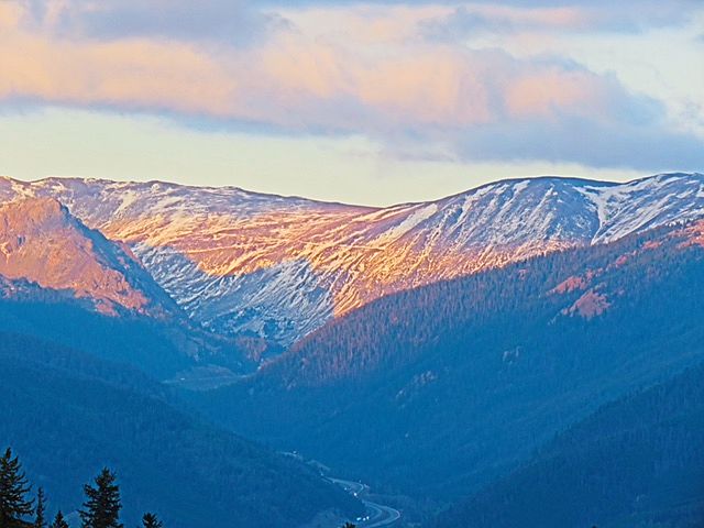 Sunset view from the living room and outside 2nd floor deck.