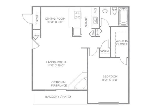 Floor plan 1BR