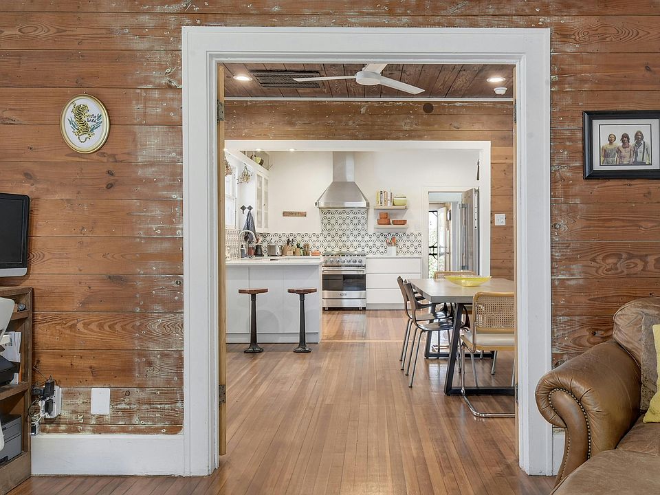 View from front door, through Office, into Dining Room and Kitchen