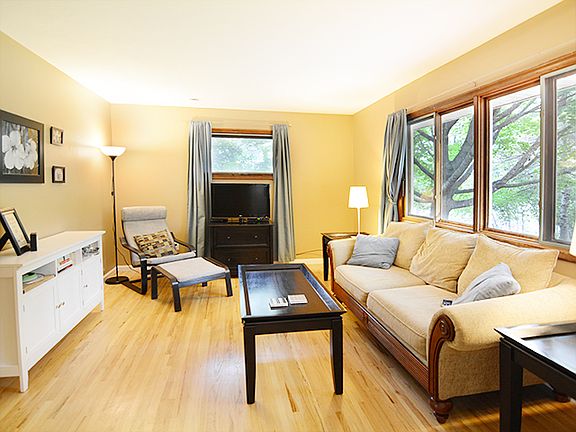 Refinished blonde hardwoods 