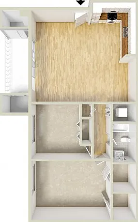 Two bedroom floor plan Two bedroom floor plan