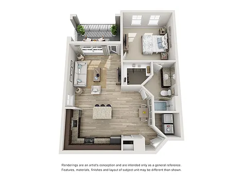 Floor plan 1x1 - 755 sqft