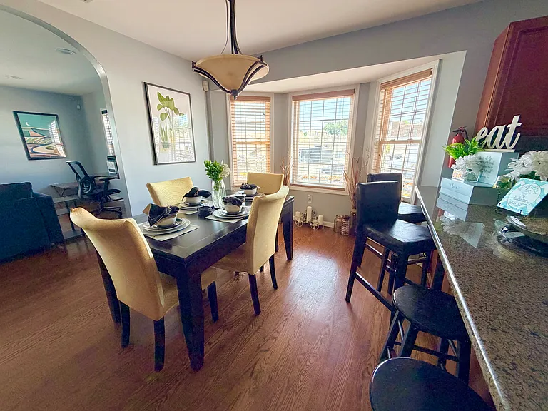 Dining and Kitchen Island.