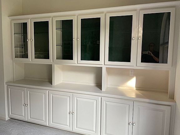 China cabinets and shelves. 