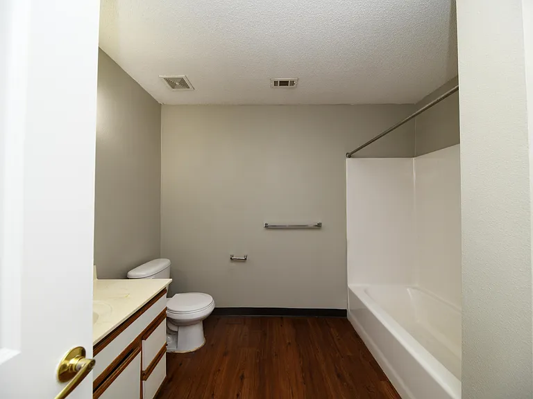 Bright bathroom with bathtub