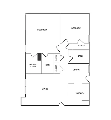 Floor plan B2 | 2 Bed | 2 Bath | Premium